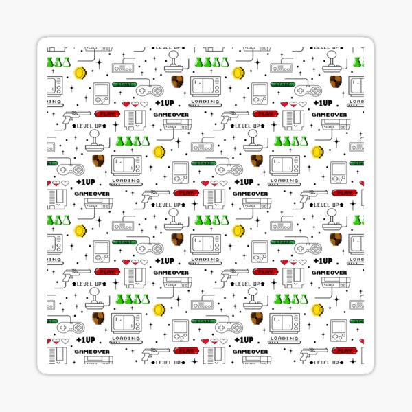 Retro video game seamless pattern Sticker