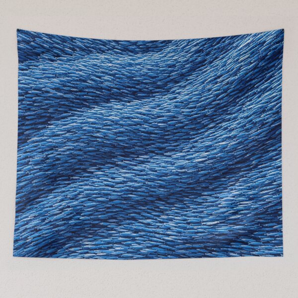 Item preview, Blue Shoal Wave Pattern designed and sold by Kaleidoscope Print.
