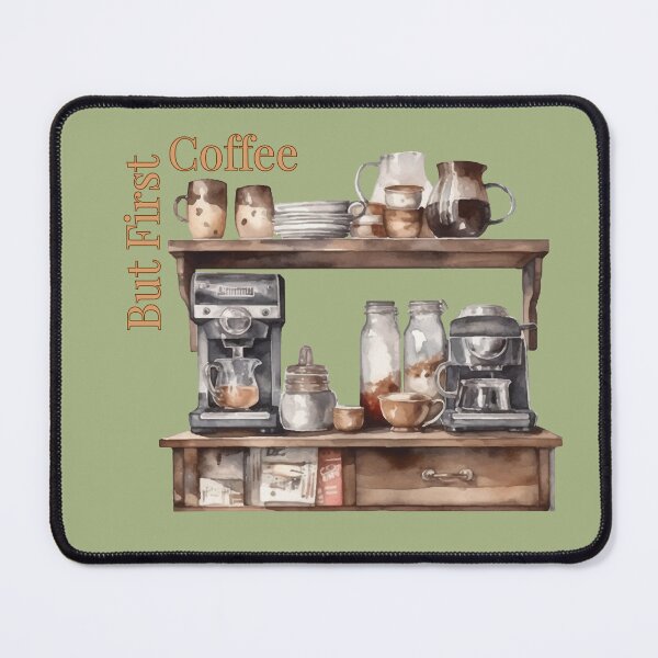 Item preview, But First Coffee – Watercolor Coffee Bar Illustration for Coffee Lovers designed and sold by MUKUND FASHION DESIGN.