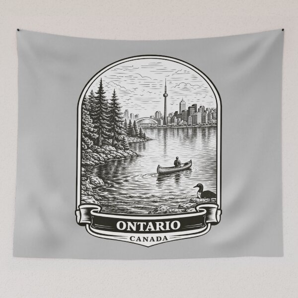 Item preview, Ontario, Canada Line Art Illustration designed and sold by Myra365Art.