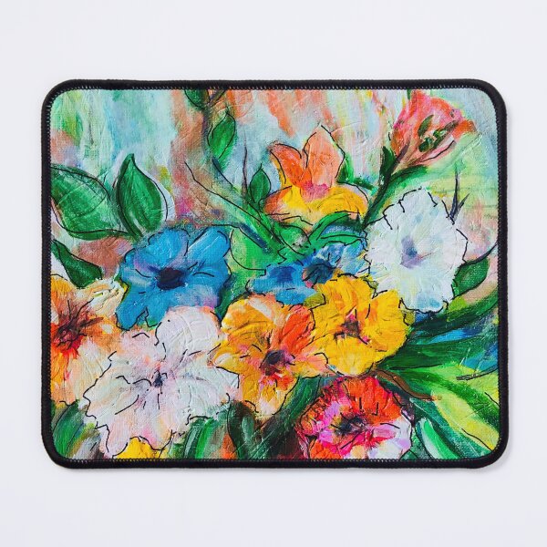 Item preview, Soft Bloom Floral Painting – Colourful Flowers Cushion Cover & Art Print) designed and sold by Nikkiart24.redbubble.com.