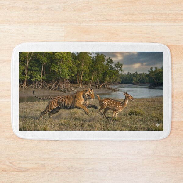 Item preview, Primal Chase – Royal Bengal Tiger Hunting in Sundarbans Wildlife Action Art designed and sold by sugato123.