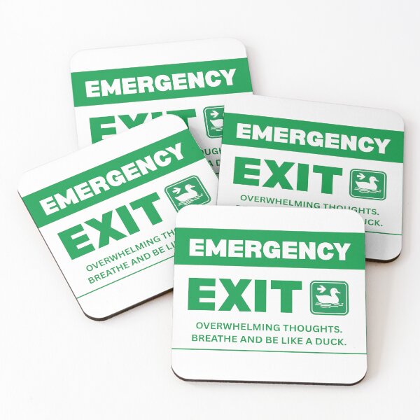 Item preview, Breathe Like A Duck - Green Safety Emergency Exit Sign designed and sold by The Silly Grumpy Society.