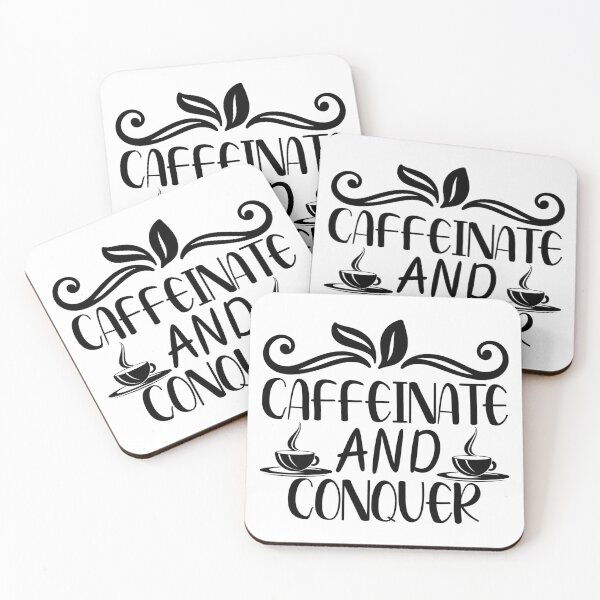 Item preview, Caffeinate and Conquer Coffee Bean Flourish Modern Art Print designed and sold by GenZFashion000.