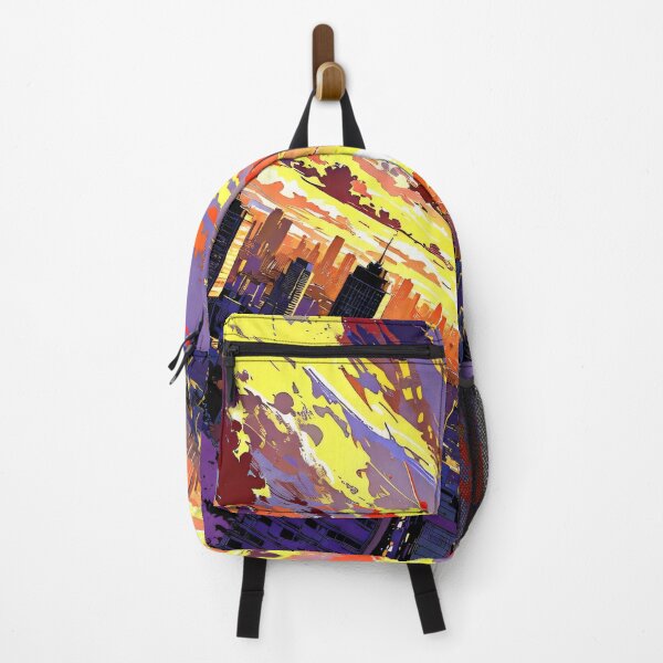Item preview, Neon Sunset Over the City, Colorful Cityscape at Dusk designed and sold by KiraChie.