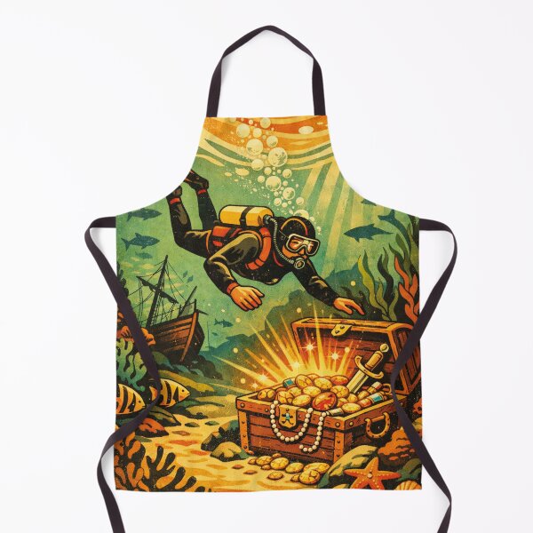 Item preview, Diver finds sunken treasure in vintage style designed and sold by Mauswohn.