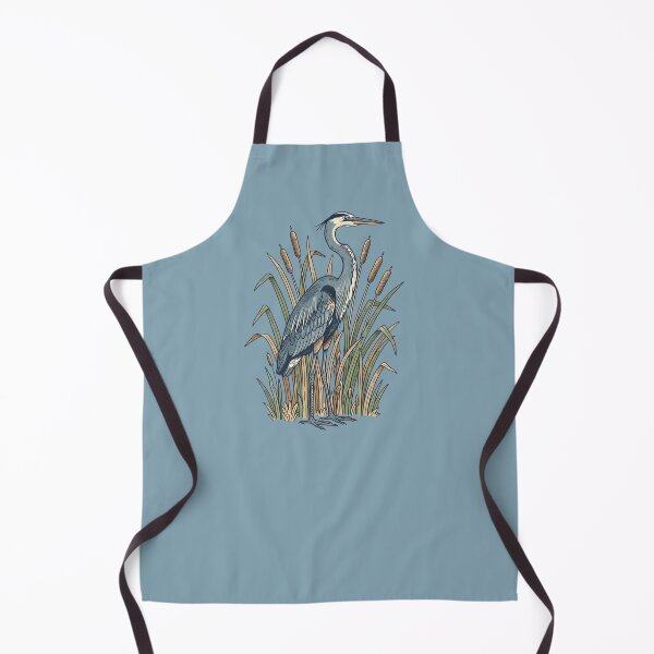 Item preview, Vintage Great Blue Heron Botanical Nature Artwork designed and sold by BirdsnStuff.