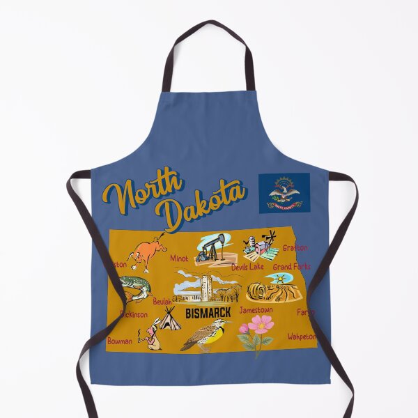 Item preview, North Dakota State Map - Illustrated Landmarks & Icons Art designed and sold by mashmosh.