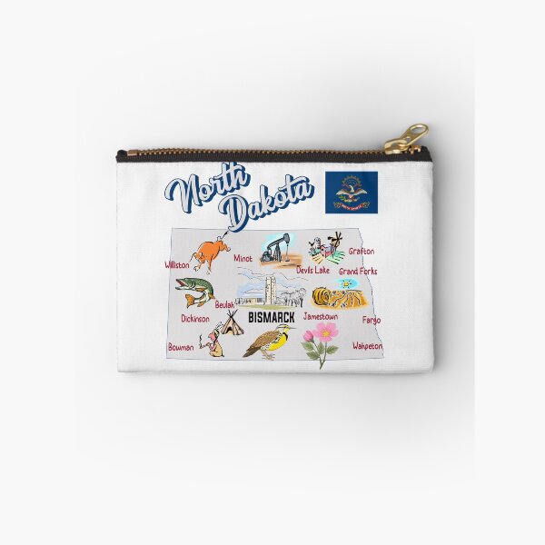Item preview, North Dakota State Map & Landmarks Illustration designed and sold by mashmosh.