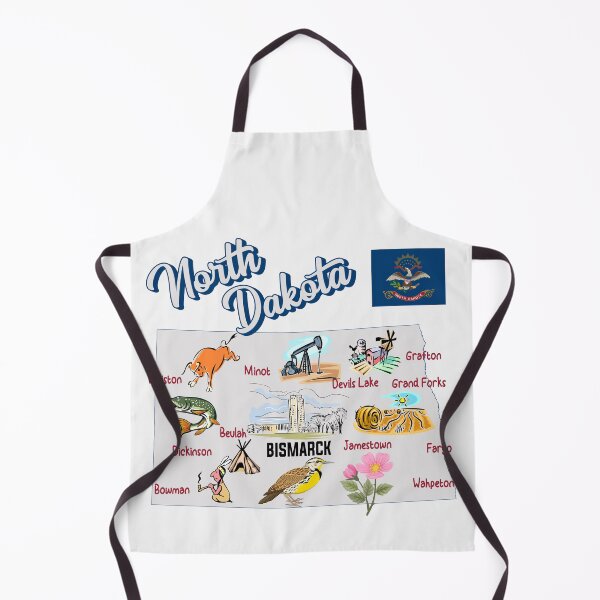 Item preview, North Dakota State Map & Landmarks Illustration designed and sold by mashmosh.