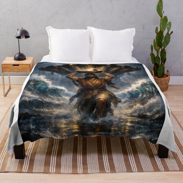Item preview, The Crossing of Yamuna: Lord Krishna & Vasudeva, Best Fit for Canvas Print designed and sold by sugato123.