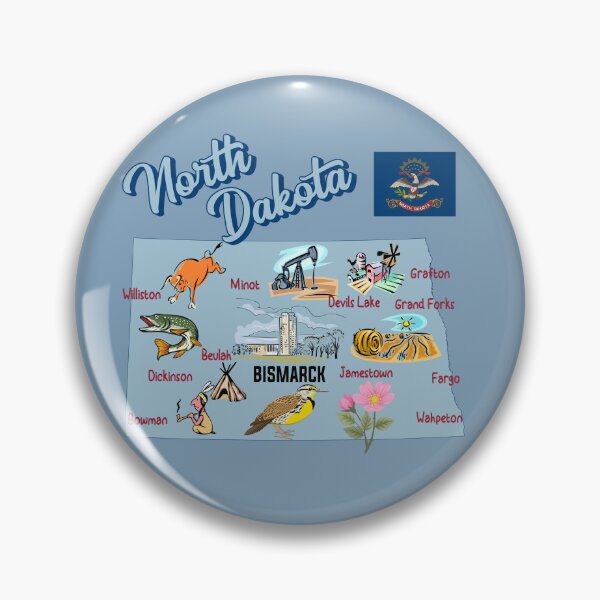 Item preview, North Dakota State Pride - Vintage Illustrated Map Art designed and sold by mashmosh.
