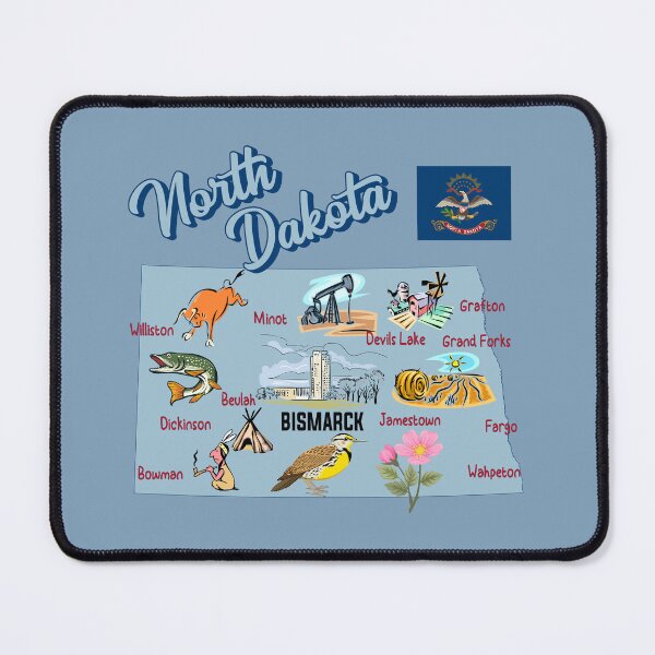 Item preview, North Dakota State Pride - Vintage Illustrated Map Art designed and sold by mashmosh.