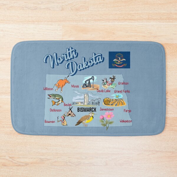 Item preview, North Dakota State Pride - Vintage Illustrated Map Art designed and sold by mashmosh.
