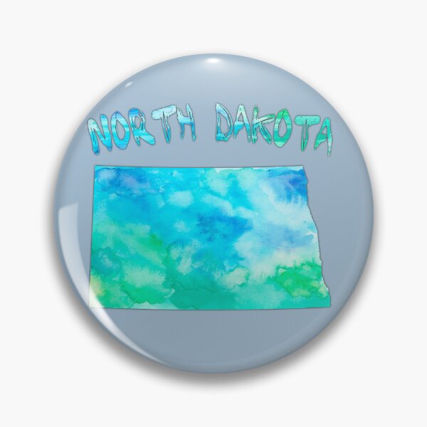 Item preview, North Dakota Watercolor Map - Artistic Teal & Blue Silhouette designed and sold by mashmosh.
