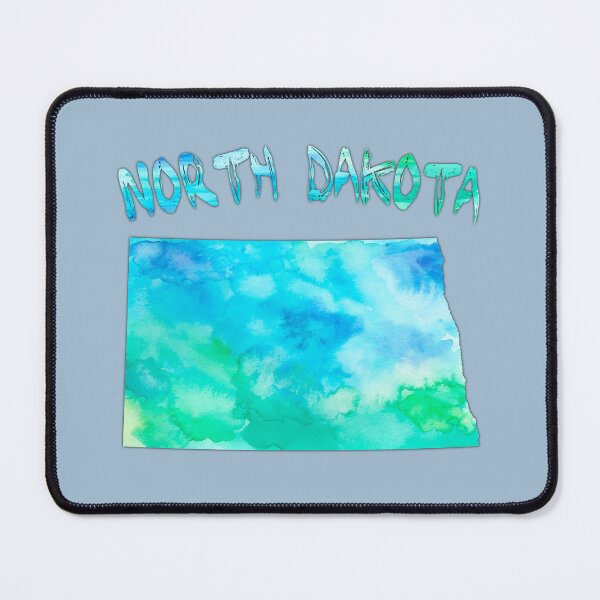 Item preview, North Dakota Watercolor Map - Artistic Teal & Blue Silhouette designed and sold by mashmosh.