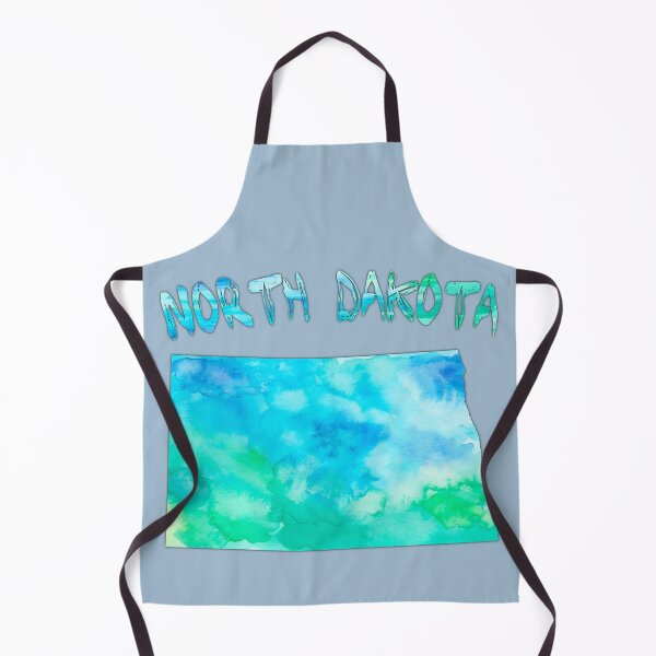 Item preview, North Dakota Watercolor Map - Artistic Teal & Blue Silhouette designed and sold by mashmosh.