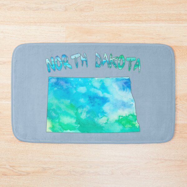 Item preview, North Dakota Watercolor Map - Artistic Teal & Blue Silhouette designed and sold by mashmosh.