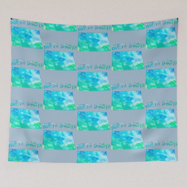 Item preview, North Dakota Watercolor Map - Artistic Teal & Blue Silhouette designed and sold by mashmosh.