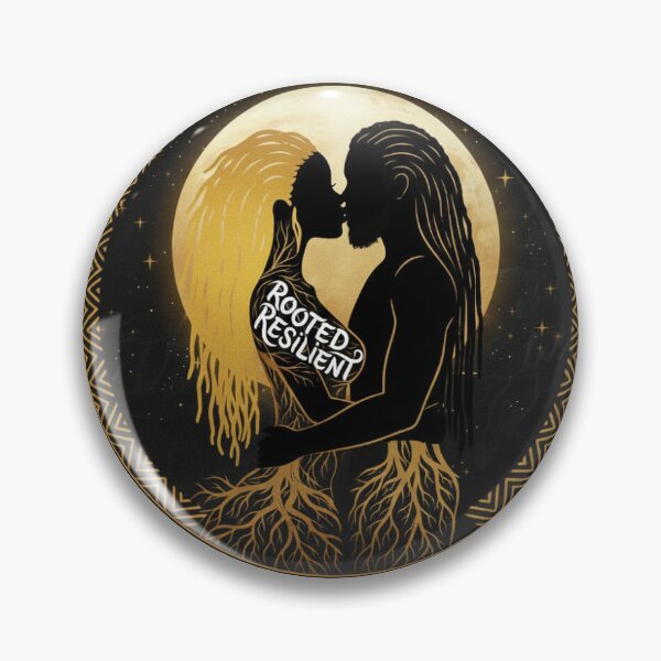 Item preview, Loc'd couple Rooted Resilent in black and gold  designed and sold by soulwisdommovement.