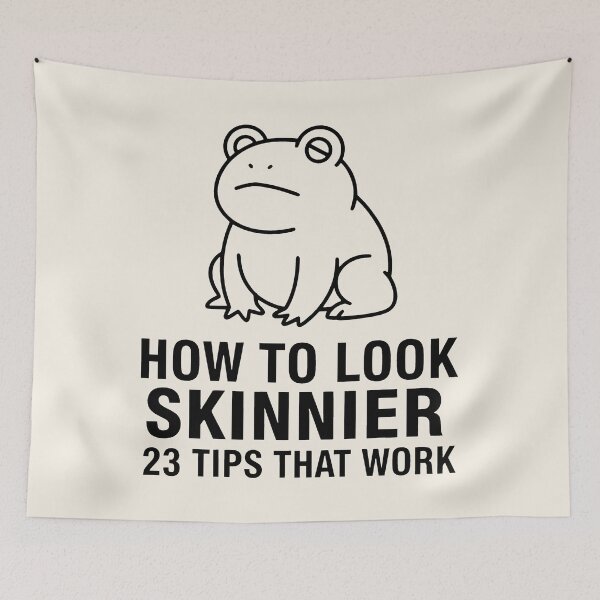 Item preview, How To Look Skinnier Funny Frog Minimalist Line Art Humor designed and sold by SplashTastic.
