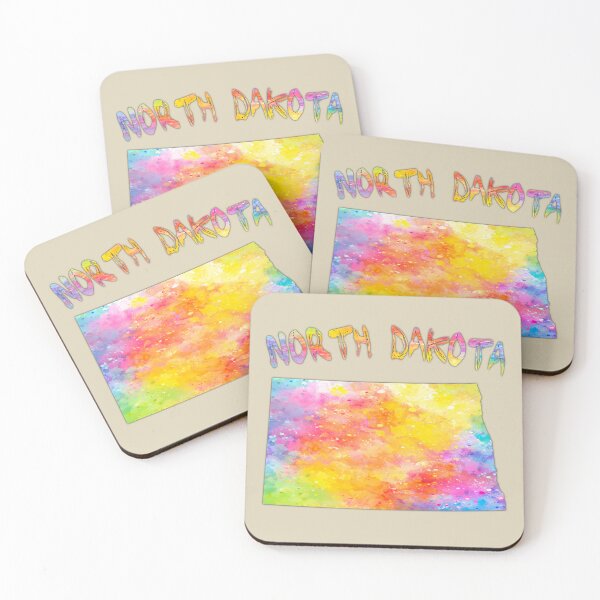 Item preview, North Dakota State Map - Vibrant Watercolor Splatter Art designed and sold by mashmosh.