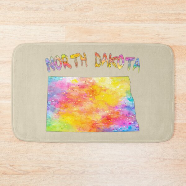 Item preview, North Dakota State Map - Vibrant Watercolor Splatter Art designed and sold by mashmosh.