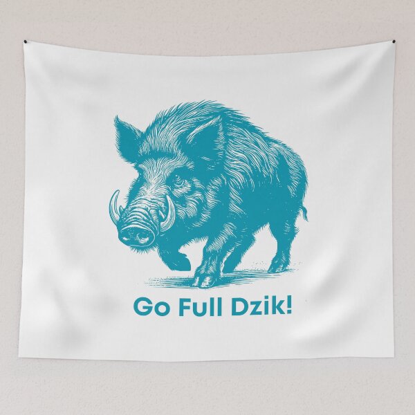 Item preview, Go Full Dzik – Wild Boar Power Design - Teal Edition designed and sold by AmberWit.