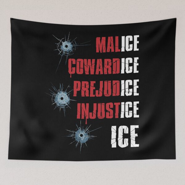 Item preview, Malice, Cowardice, Prejudice, Injustice, ICE designed and sold by travelwitheric.