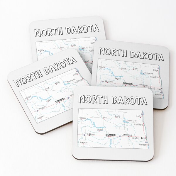 Item preview, North Dakota State Map - Minimalist City Guide designed and sold by mashmosh.