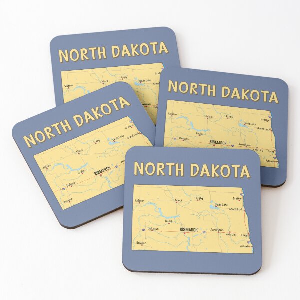 Item preview, North Dakota State Map - Artistic Illustrated Edition designed and sold by mashmosh.