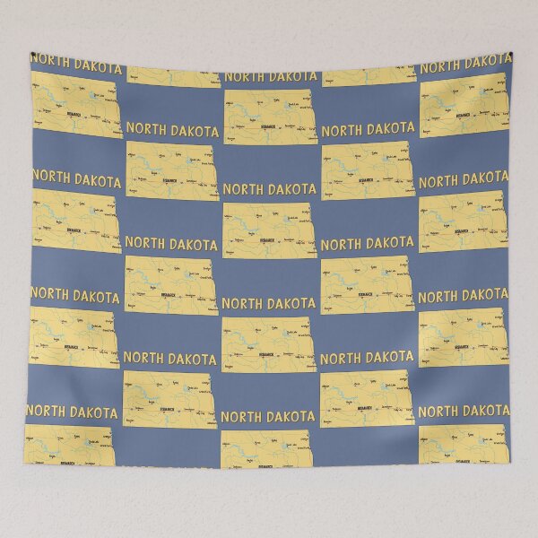Item preview, North Dakota State Map - Artistic Illustrated Edition designed and sold by mashmosh.