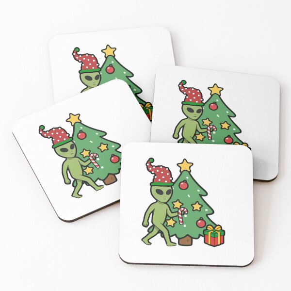 Item preview, Alien Celebrating Christmas with Tree and Presents designed and sold by Everyday Aliens.