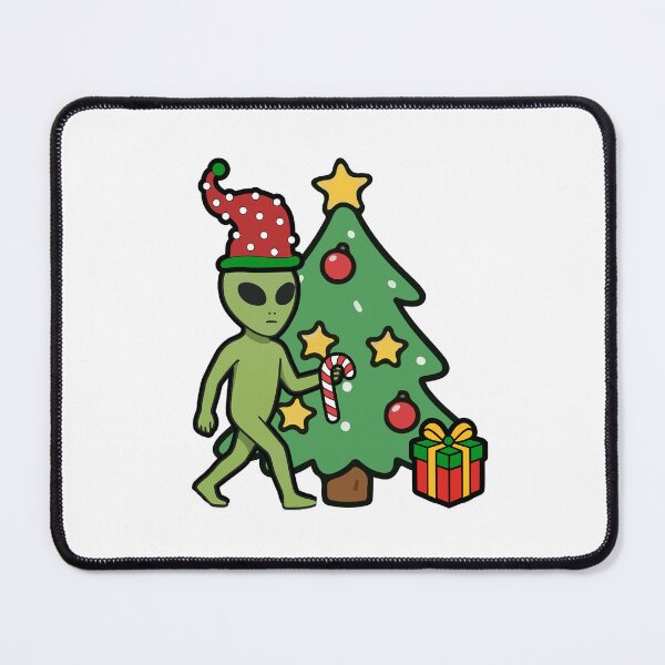 Item preview, Alien Celebrating Christmas with Tree and Presents designed and sold by Everyday Aliens.