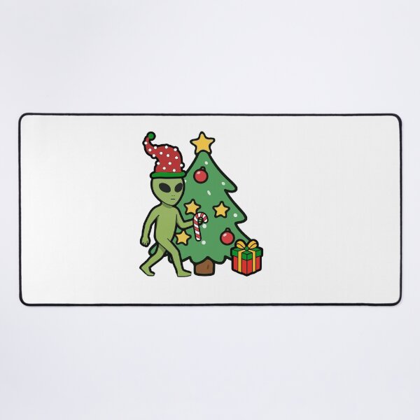 Item preview, Alien Celebrating Christmas with Tree and Presents designed and sold by Everyday Aliens.