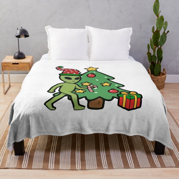 Item preview, Alien Celebrating Christmas with Tree and Presents designed and sold by Everyday Aliens.