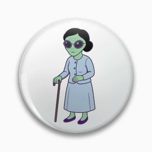 Item preview, Grandmother Alien With a Cane designed and sold by Everyday Aliens.