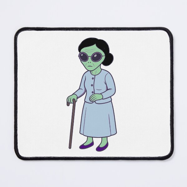 Item preview, Grandmother Alien With a Cane designed and sold by Everyday Aliens.