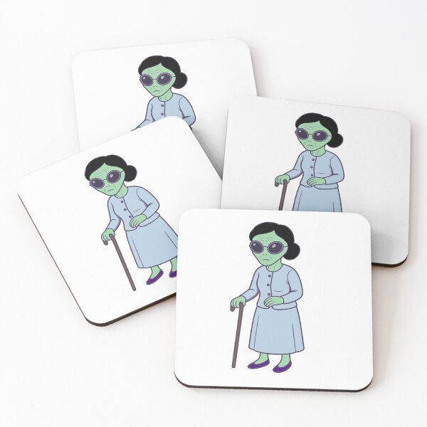Item preview, Grandmother Alien With a Cane designed and sold by Everyday Aliens.