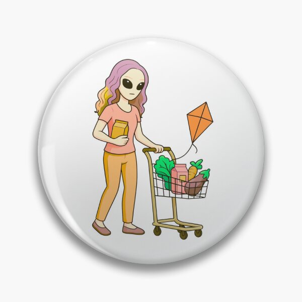 Item preview, Alien Grocery Run – Whimsical Space Shopper designed and sold by Everyday Aliens.