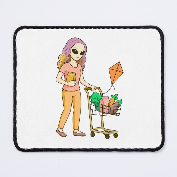 Item preview, Alien Grocery Run – Whimsical Space Shopper designed and sold by Everyday Aliens.