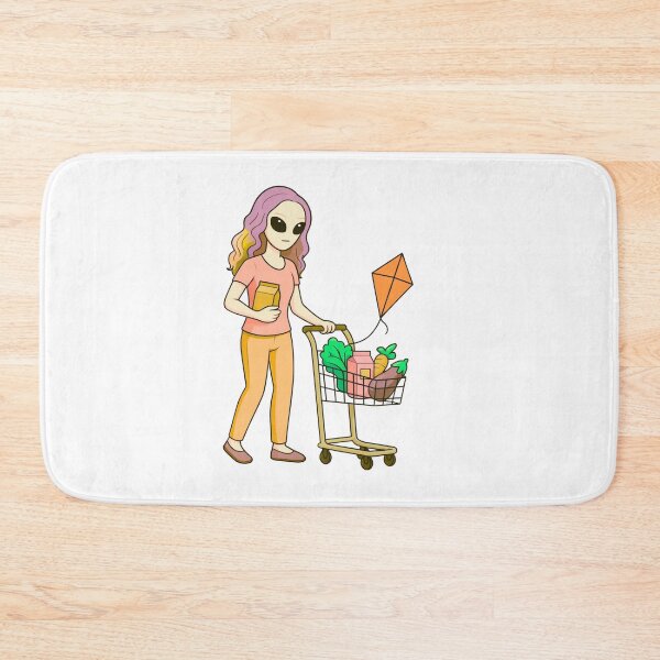 Item preview, Alien Grocery Run – Whimsical Space Shopper designed and sold by Everyday Aliens.