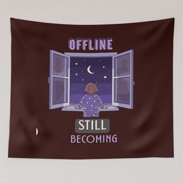 Item preview, Offline, Still Becoming – Quiet Growth Night Illustration designed and sold by Innovate Light Art.