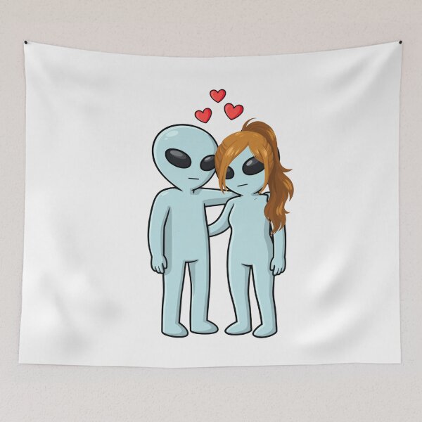 Item preview, Alien Couple Embrace – Minimalist Sci‑Fi Love designed and sold by Everyday Aliens.