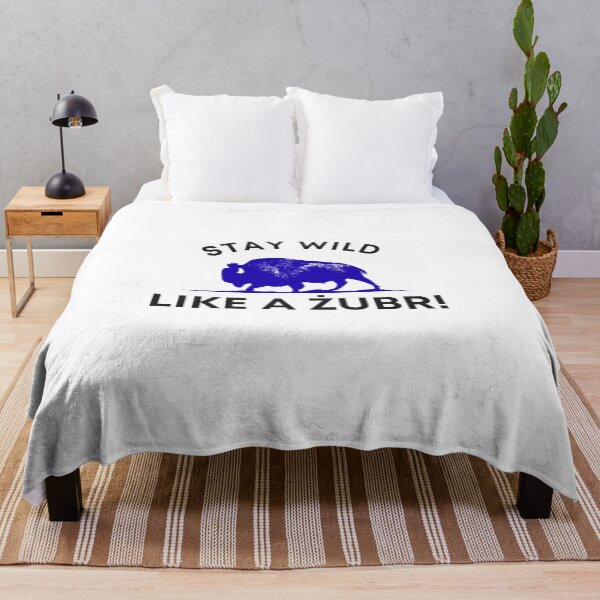 Item preview, Stay Wild Like a Żubr - European Bison Nature Design - Blue Edition designed and sold by AmberWit.