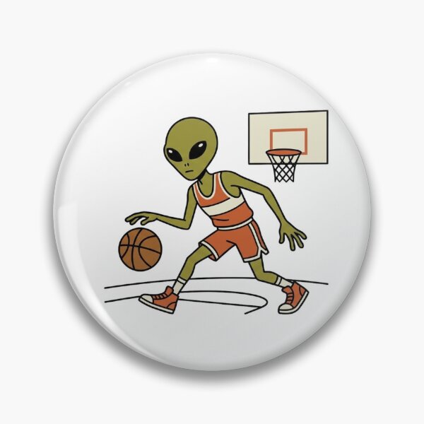 Item preview, Retro Alien Playing Basketball - Flat Mid-Century Modern Vector Illustration designed and sold by Everyday Aliens.