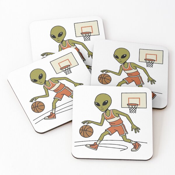 Item preview, Retro Alien Playing Basketball - Flat Mid-Century Modern Vector Illustration designed and sold by Everyday Aliens.