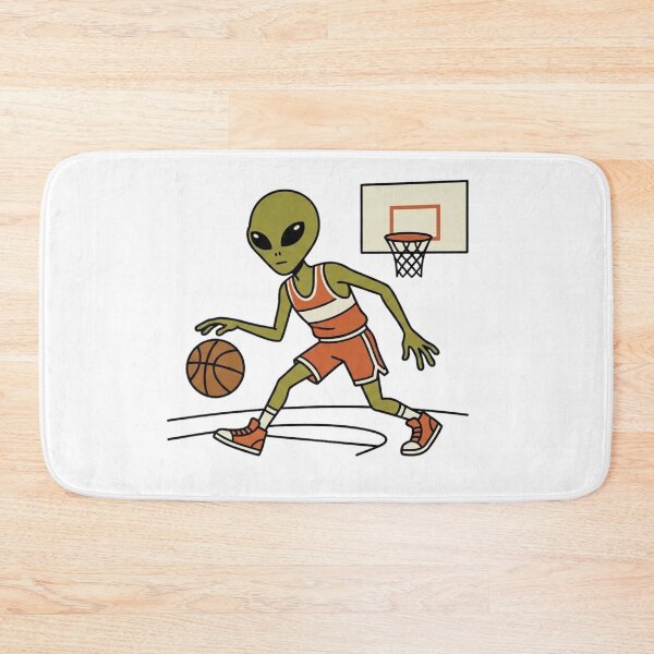 Item preview, Retro Alien Playing Basketball - Flat Mid-Century Modern Vector Illustration designed and sold by Everyday Aliens.
