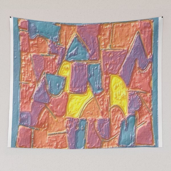 Item preview, blue monday trichrome plaster colorful geometric abstract design designed and sold by SmashingDeals.