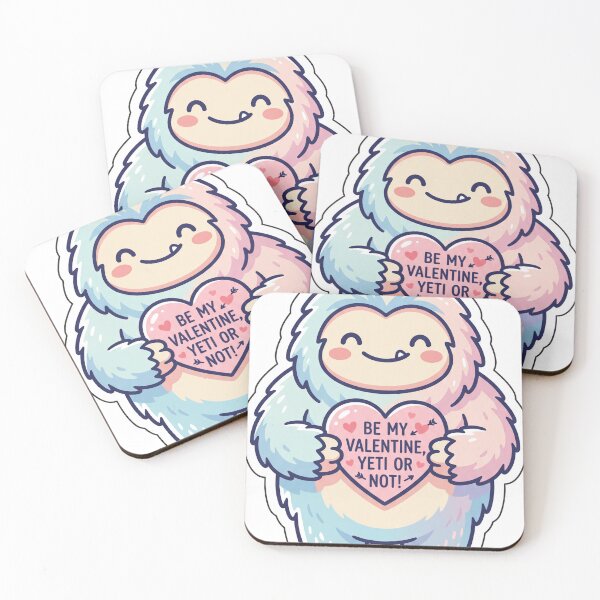 Item preview, Cute Yeti Bigfoot Valentine Funny Pun Yeti Or Not designed and sold by Bambear.
